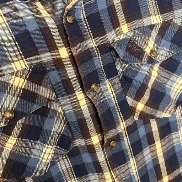 Legendary Stockyards Men’s Heavy Flannel Snap Down Shirt Size XL Blue - Picture 3 of 6